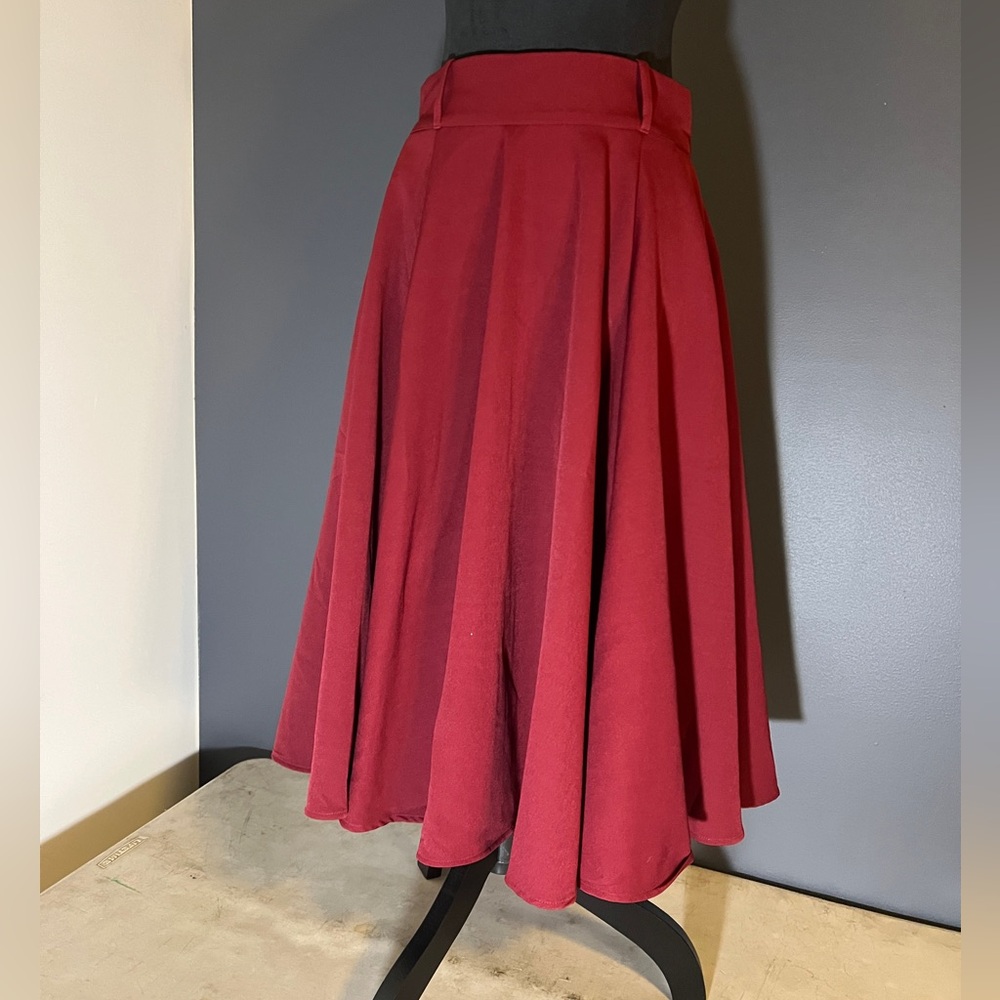 Pinup Girl Clothing Burgundy Doris Swing Skirt